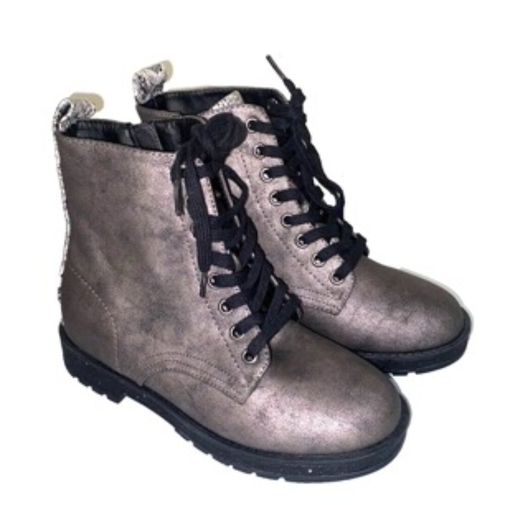 Girl's MIA Reeva Combat Boot Gray Size 2M